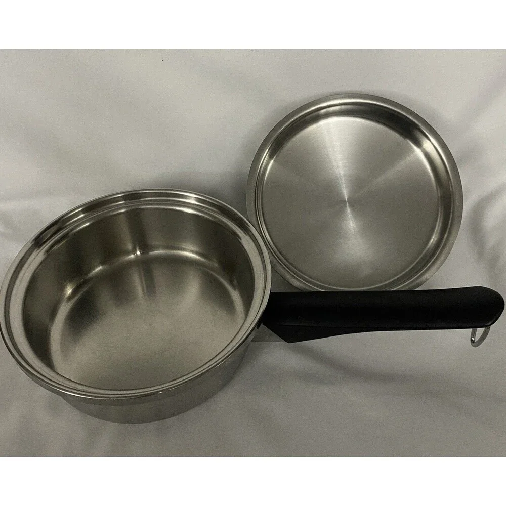 Amway Queen .75 Quart Sauce Pan & Lid Multi Ply 18/8 Stainless Cookware USA